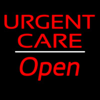 Urgent Care Open White Line Neon Skilt