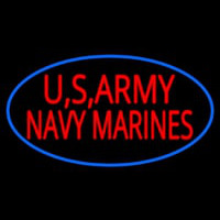 Us Army Navy Marines Neon Skilt