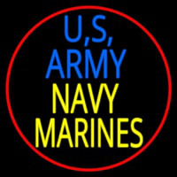 Us Army Navy Marines Neon Skilt