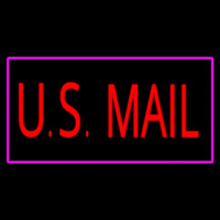 Us Mail Rectangle Purple Neon Skilt