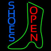 Vertical Blue Shoes Open Neon Skilt