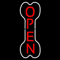 Vertical Bone Logo Open Neon Skilt