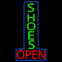 Vertical Green Shoes Open Neon Skilt