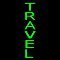 Vertical Green Travel Neon Skilt