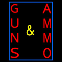 Vertical Guns And Ammo Neon Skilt