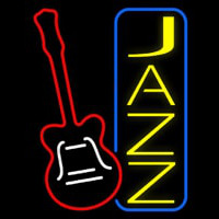 Vertical Jazz With Guitar 2 Neon Skilt