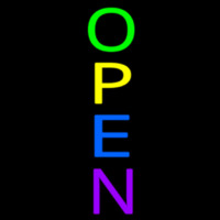 Vertical Multi Color Open Neon Skilt