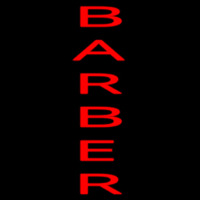 Vertical Red Barber Neon Skilt