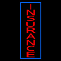 Vertical Red Insurance Blue Border Neon Skilt