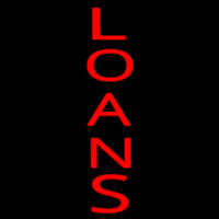Vertical Red Loans Neon Skilt