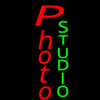 Vertical Red Photo Green Studio Neon Skilt