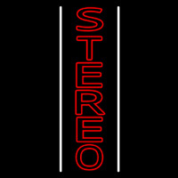 Vertical Red Stereo Block White Line Neon Skilt