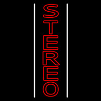 Vertical Red Stereo Block White Line Neon Skilt