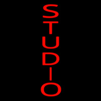 Vertical Red Studio Neon Skilt