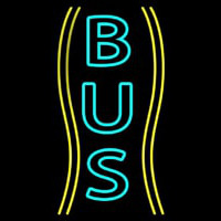 Vertical Turquoise Bus Neon Skilt