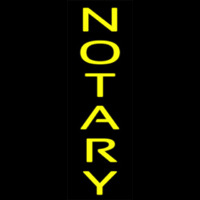 Vertical Yellow Notary Neon Skilt
