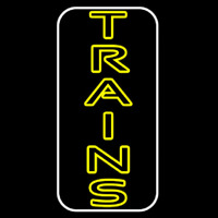 Vertical Yellow Trains Neon Skilt