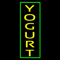 Vertical Yellow Yogurt With Green Border Neon Skilt