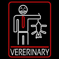 Veterinary Man And Cat Logo Neon Skilt