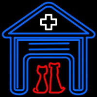 Veterinary Symbol With Home Neon Skilt