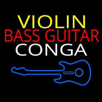 Violin Bass Guitar Conga 1 Neon Skilt