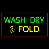 Wash Dry And Fold Red Border Neon Skilt