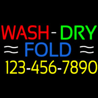 Wash Dry Fold With Number Neon Skilt