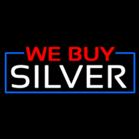 We Buy Silver Block Neon Skilt