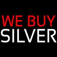 We Buy Silver Neon Skilt