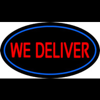 We Deliver Oval Blue Neon Skilt