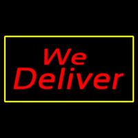 We Deliver Rectangle Yellow Neon Skilt