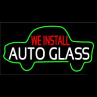We Install Auto Glass Car Logo Neon Skilt