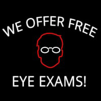 We Offer Free Eye E ams Neon Skilt