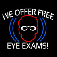We Offer Free Eye E ams Neon Skilt