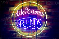 Welcome Friends Neon Skilt