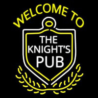 Welcome To The Knights Pub Neon Skilt