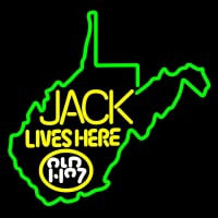 West Viginia Jack Lives Here Neon Skilt