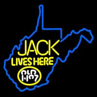 West Viginia Jack Lives Here Neon Skilt