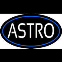 White Astro Blue Border Neon Skilt