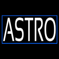 White Astro Blue Border Neon Skilt