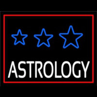 White Astrology Red Border Neon Skilt