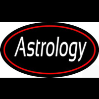 White Astrology Red Border With Oval Neon Skilt