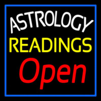 White Astrology Yellow Readings Red Open And Blue Border Neon Skilt