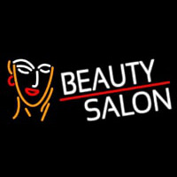 White Beauty Salon With Girl Neon Skilt