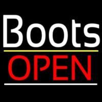 White Boots Open Neon Skilt