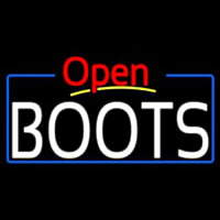 White Boots Open With Border Neon Skilt