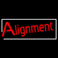 White Border Alignment Neon Skilt