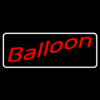 White Border Balloon Cursive Neon Skilt