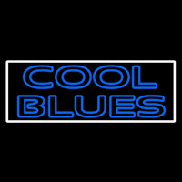 White Border Cool Blues Neon Skilt