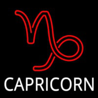 White Capricorn Red Logo Neon Skilt